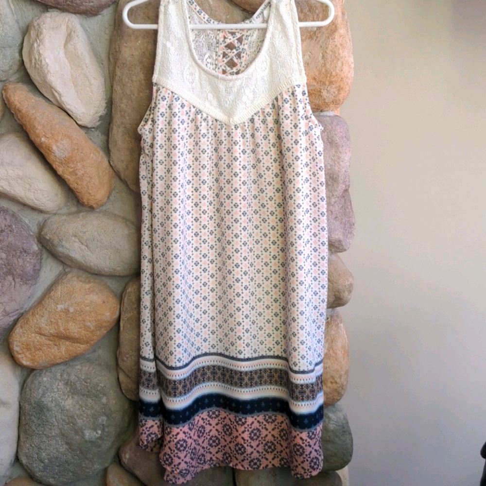 Patterned boho girls lightweight dress